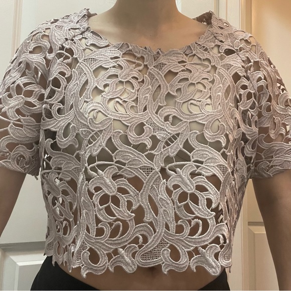 Cream lace crop top S - Picture 6 of 15